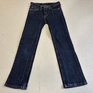 Wrangler Boys Dark Wash Bootcut Jeans Adjustable Waist 10 Regular Denim Pants